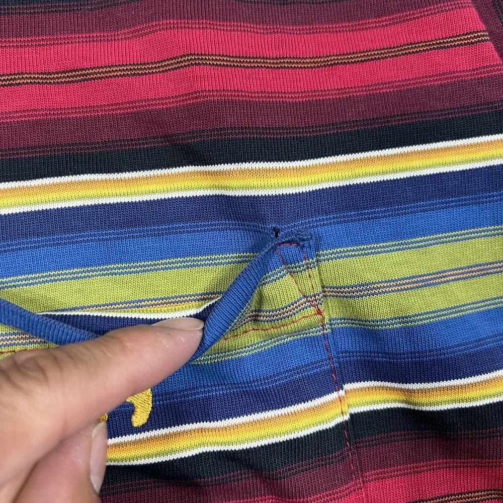 Vintage Hang Ten Tee Shirt Mens XL Multicolored Striped Pocket Made in USA